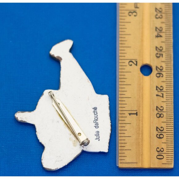 Vintage Ceramic Watering Can Pink Flower Gardening Brooch D10 - Picture 2 of 2